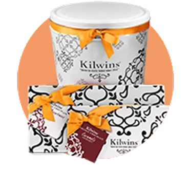 Kilwins assorted chocolate gift boxes with ribbons