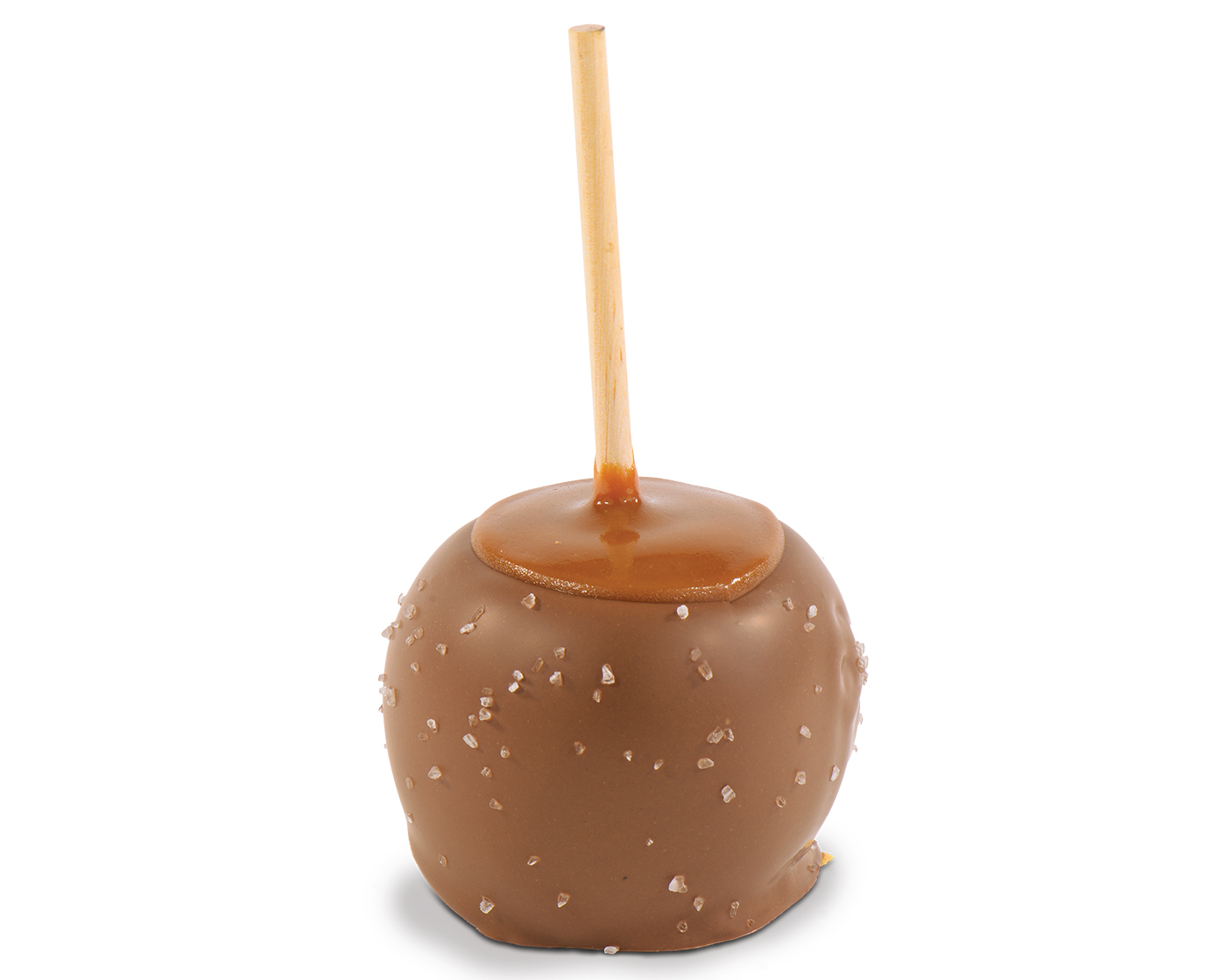 Salted caramel apple on a stick