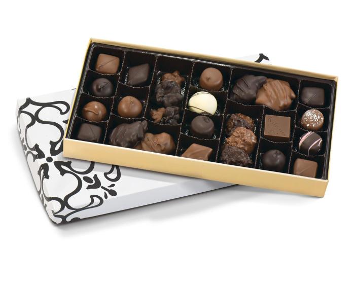 Assorted box of gourmet chocolates
