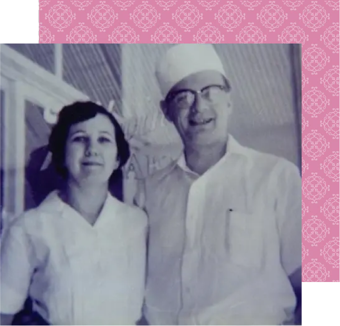 Smiling couple in vintage black and white photo