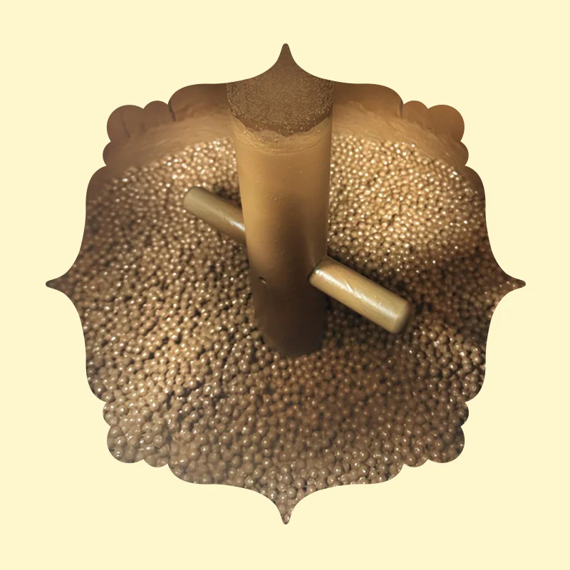 Chocolate coating machine mixing cocoa beads